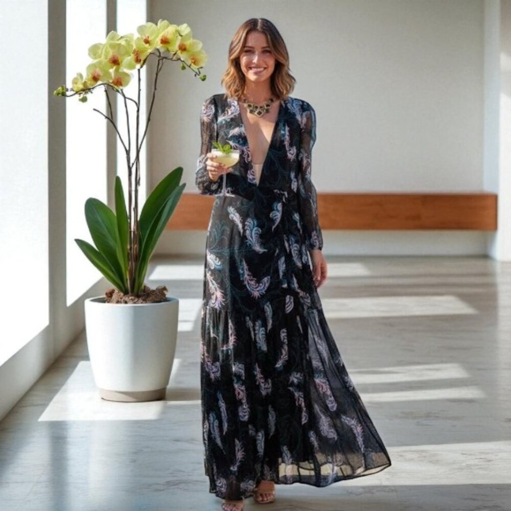 NWT BELLEVUE THE LABEL Zariah Maxi Dress